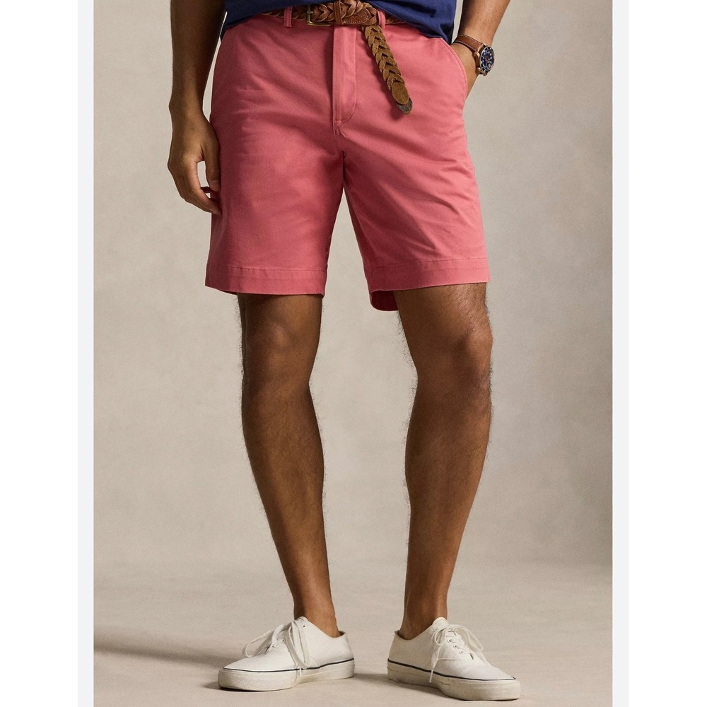 Polo Ralph Lauren Mens Chino Shorts Size 34 Salmon Pink 100% Cotton Twill